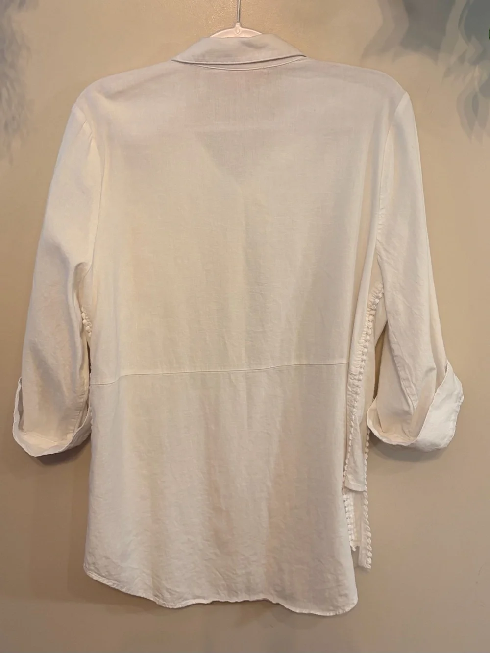 Penningtons Linen Blend Button-Up Blouse | Coastal Quiet Luxury XL - Picture 7 of 7